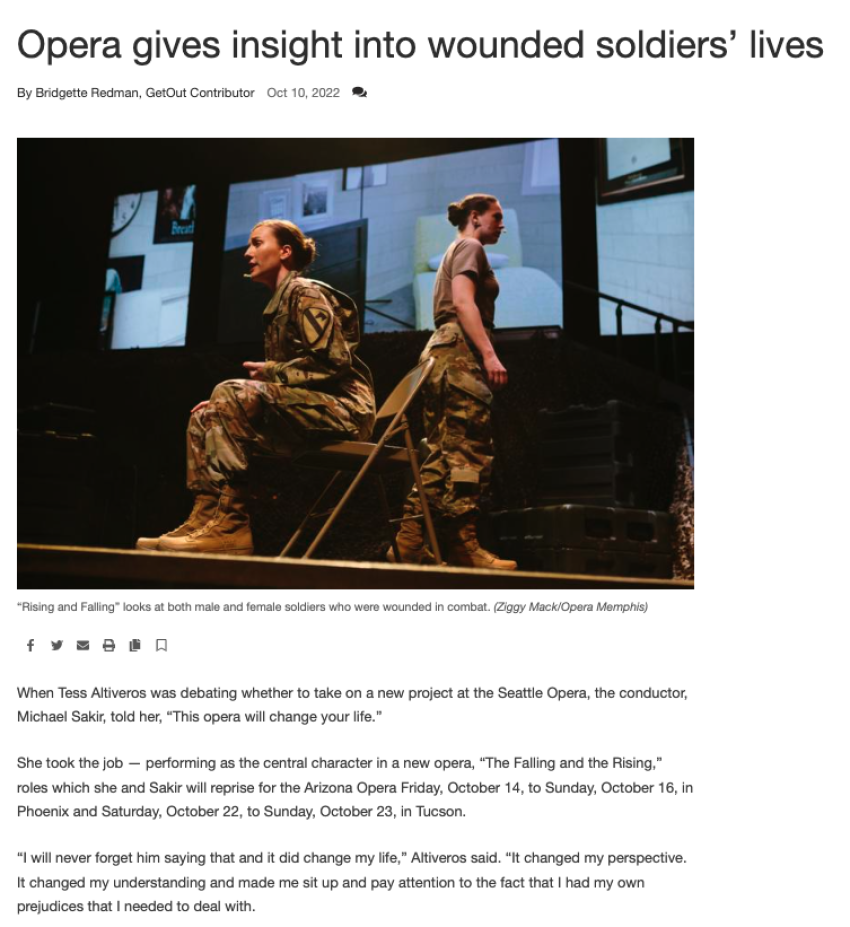 Opera gives insight into wounded soldiers’ lives