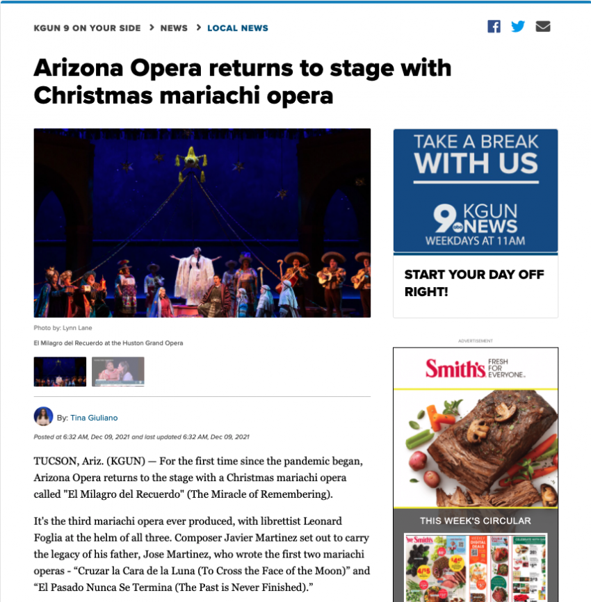 Arizona Opera returns to stage with Christmas mariachi opera