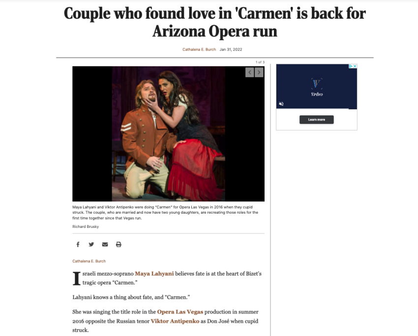 Couple who found love in 'Carmen' is back for Arizona Opera run