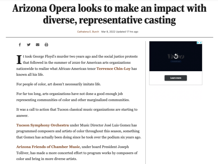 Arizona Opera looks to make an impact with diverse, representative casting