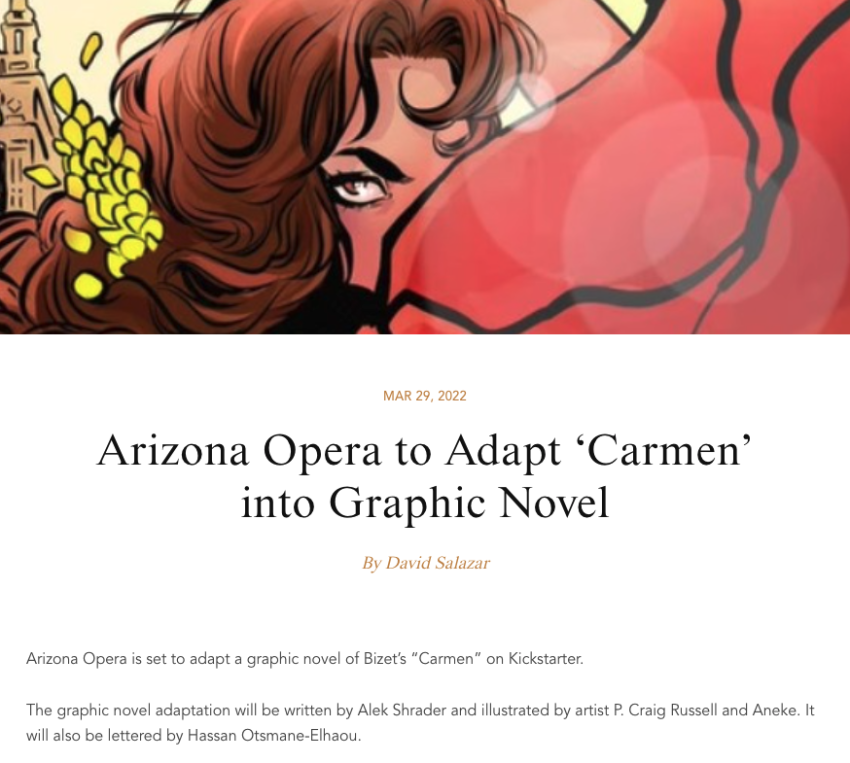 Arizona Opera to Adapt ‘Carmen’ into Graphic Novel