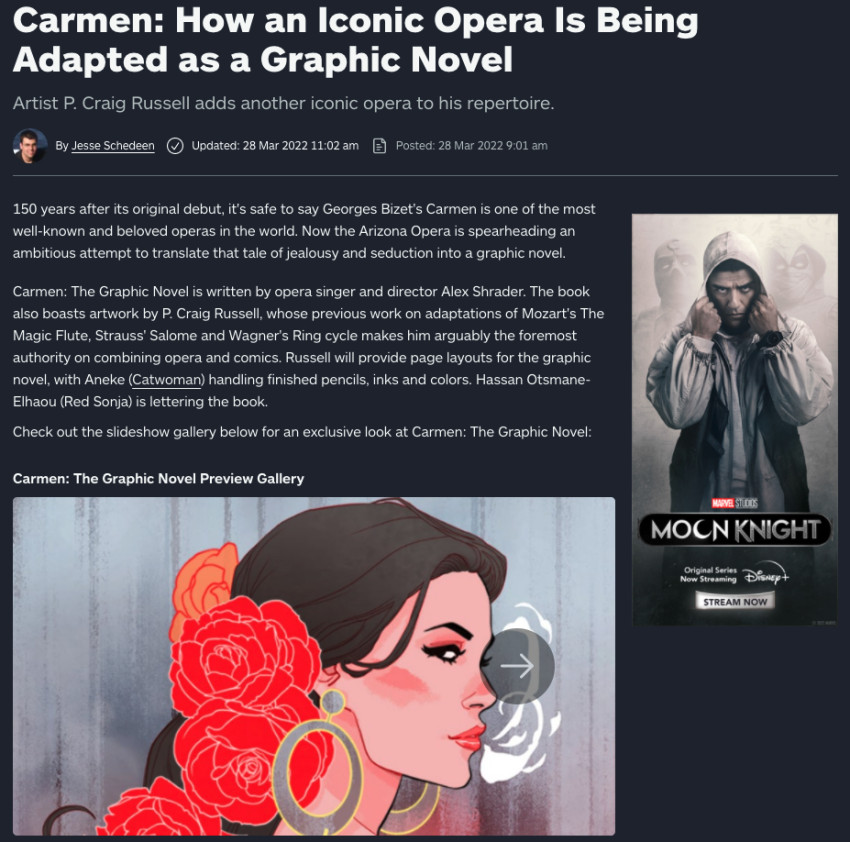 Carmen: How an Iconic Opera Is Being Adapted as a Graphic Novel