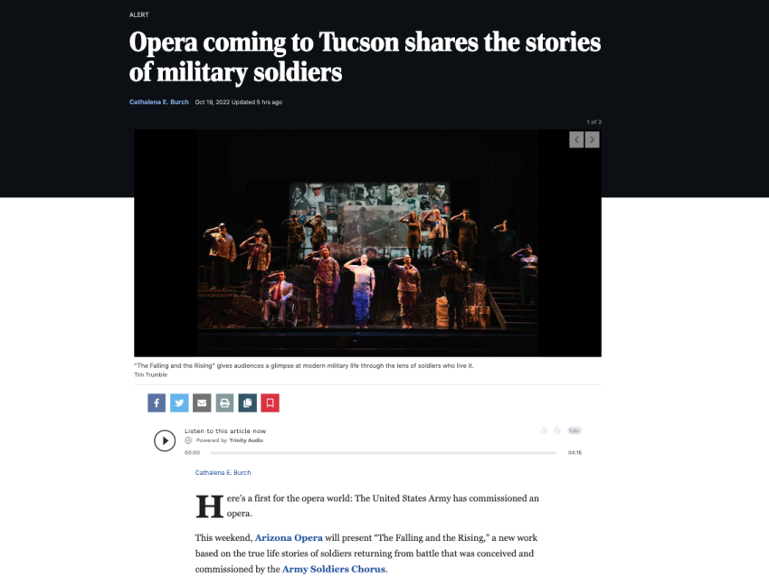 Opera coming to Tucson shares the stories of military soldiers