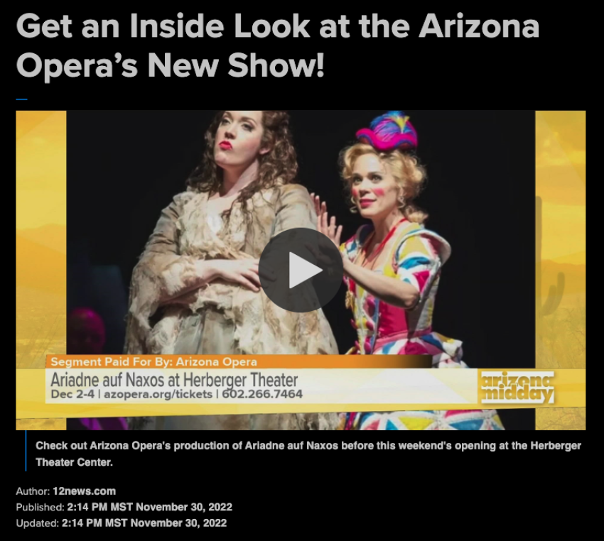 Get an Inside Look at the Arizona Opera’s New Show!