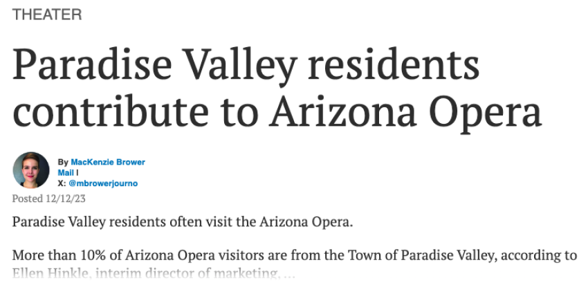 Paradise Valley residents contribute to Arizona Opera