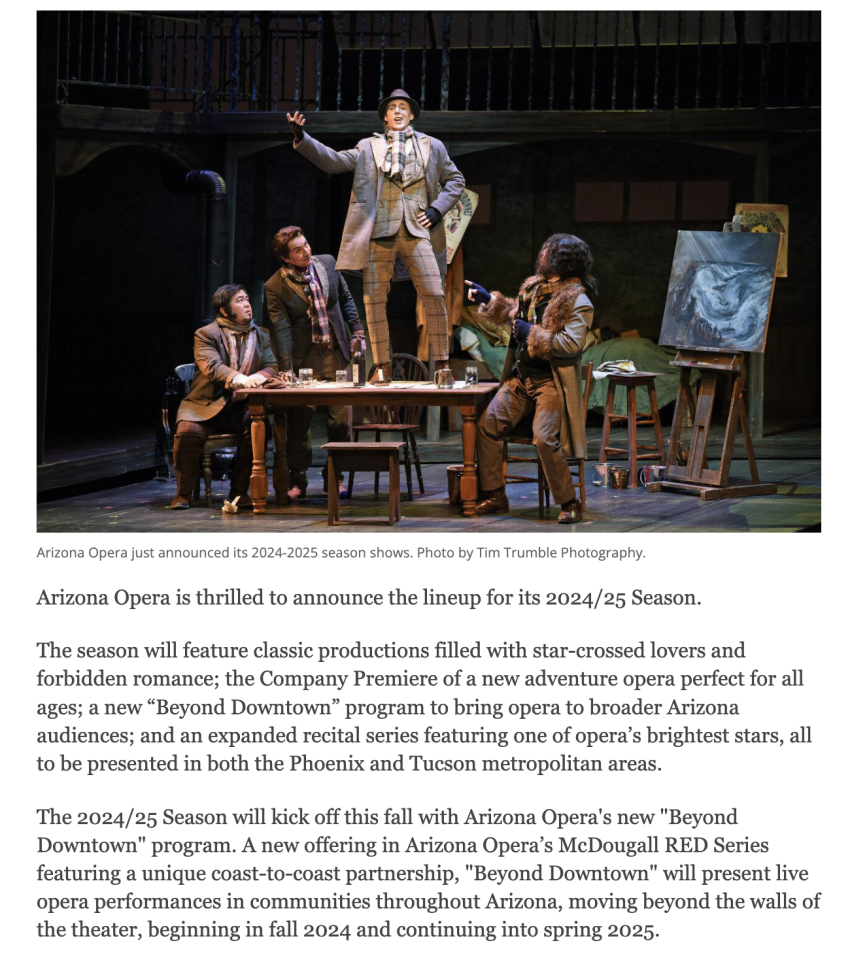 Arizona Opera unveils Spectacular 2024/25 Season