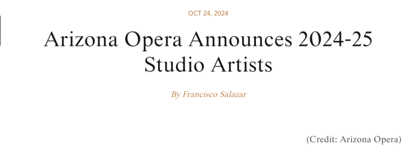 Arizona Opera Announces 2024-25 Studio Artists