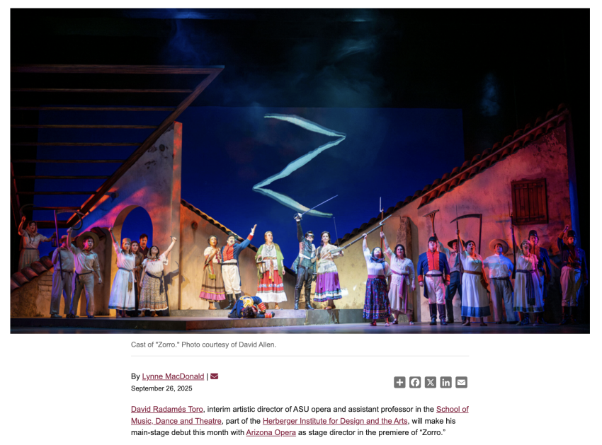 ASU music professor, students and alumni perform in professional opera